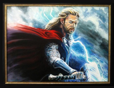 "Thunder God" Oil on Canvas. 20x36. NFS